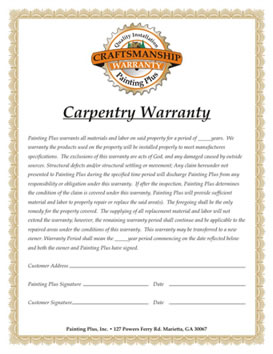Carpentry Warranty Atlanta Carpentry Warranty